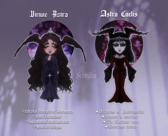 Mother/Daughter celestial ocs